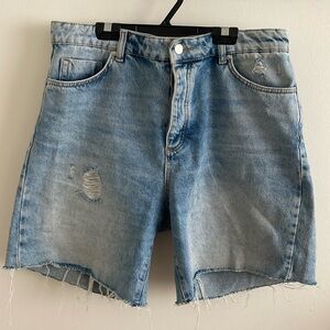 Tailor Made High Waisted Distressed Blue Jean Shorts